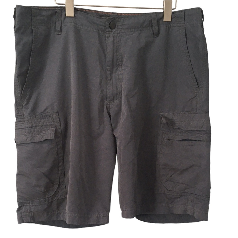 Lee Dungarees Blue Grey Casual Camp Pockets Zip Cargo Shorts Pants 36